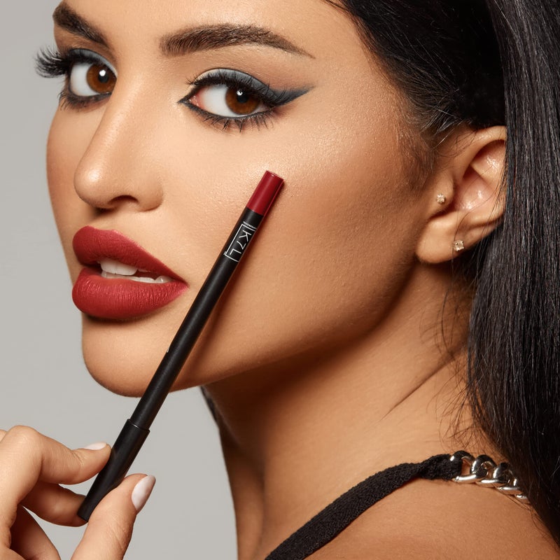 K7L Dark Red Lip Crayon (Vegan) - Waterproof and Smudge-Proof Cosmetics - Flame - Image 5
